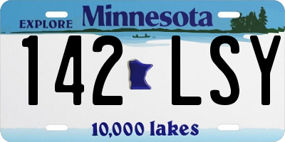 MN license plate 142LSY
