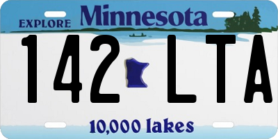 MN license plate 142LTA