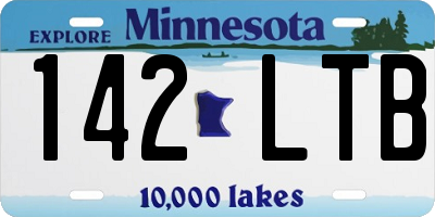 MN license plate 142LTB