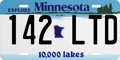 MN license plate 142LTD