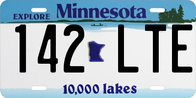 MN license plate 142LTE