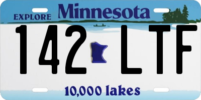MN license plate 142LTF