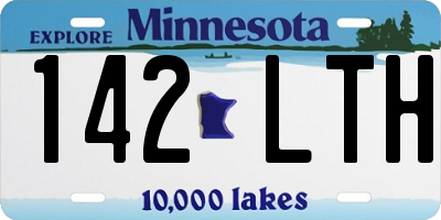 MN license plate 142LTH