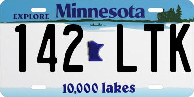 MN license plate 142LTK