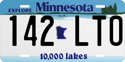 MN license plate 142LTO