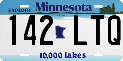MN license plate 142LTQ