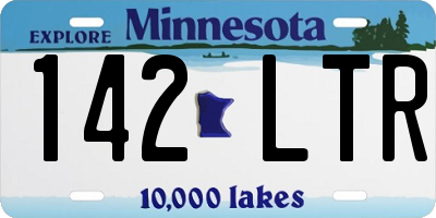 MN license plate 142LTR