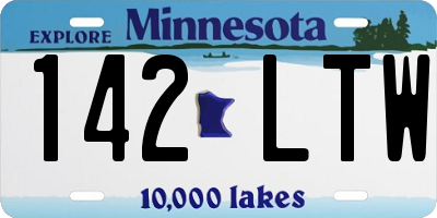 MN license plate 142LTW