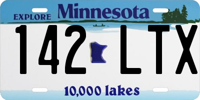 MN license plate 142LTX