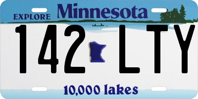 MN license plate 142LTY