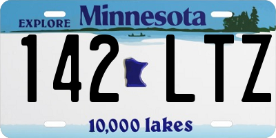 MN license plate 142LTZ
