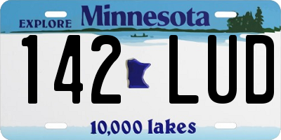 MN license plate 142LUD
