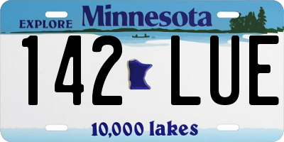 MN license plate 142LUE