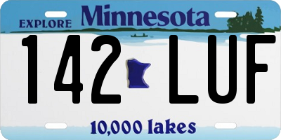 MN license plate 142LUF