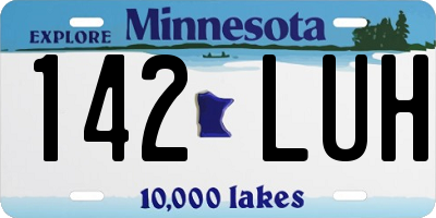MN license plate 142LUH