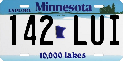MN license plate 142LUI