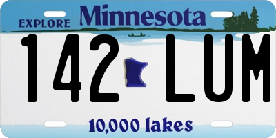 MN license plate 142LUM