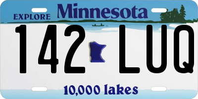 MN license plate 142LUQ