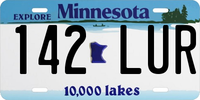 MN license plate 142LUR