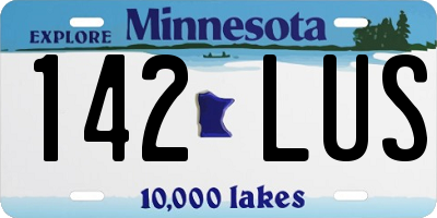 MN license plate 142LUS