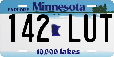 MN license plate 142LUT