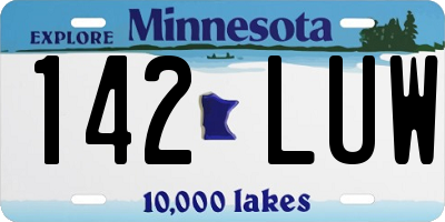 MN license plate 142LUW