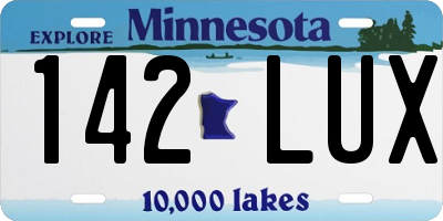 MN license plate 142LUX