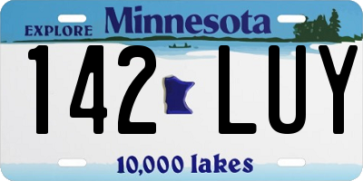 MN license plate 142LUY