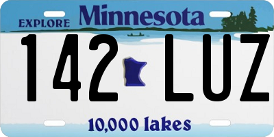 MN license plate 142LUZ