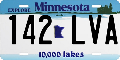MN license plate 142LVA