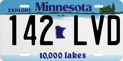 MN license plate 142LVD