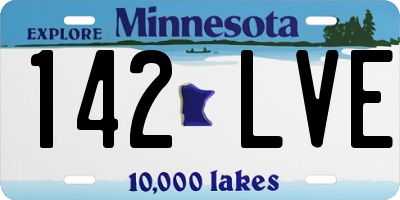 MN license plate 142LVE