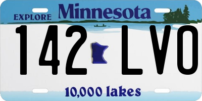 MN license plate 142LVO
