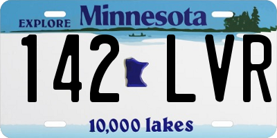 MN license plate 142LVR