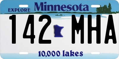 MN license plate 142MHA