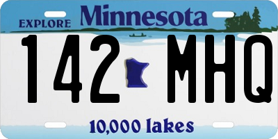 MN license plate 142MHQ