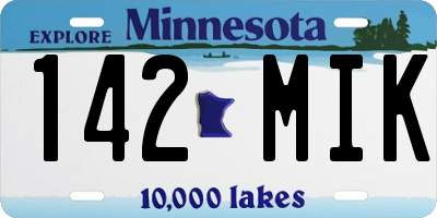 MN license plate 142MIK