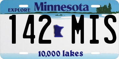 MN license plate 142MIS