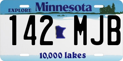 MN license plate 142MJB