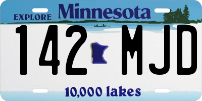 MN license plate 142MJD