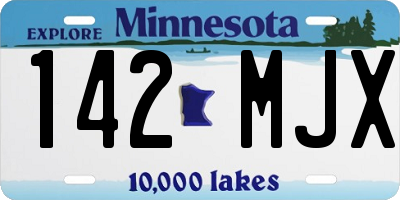MN license plate 142MJX