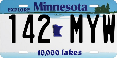 MN license plate 142MYW