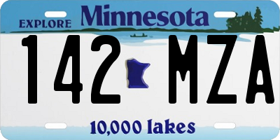 MN license plate 142MZA