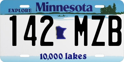 MN license plate 142MZB