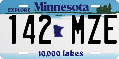 MN license plate 142MZE
