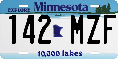 MN license plate 142MZF