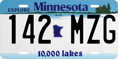 MN license plate 142MZG
