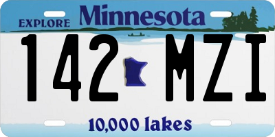 MN license plate 142MZI