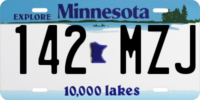 MN license plate 142MZJ