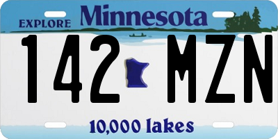 MN license plate 142MZN